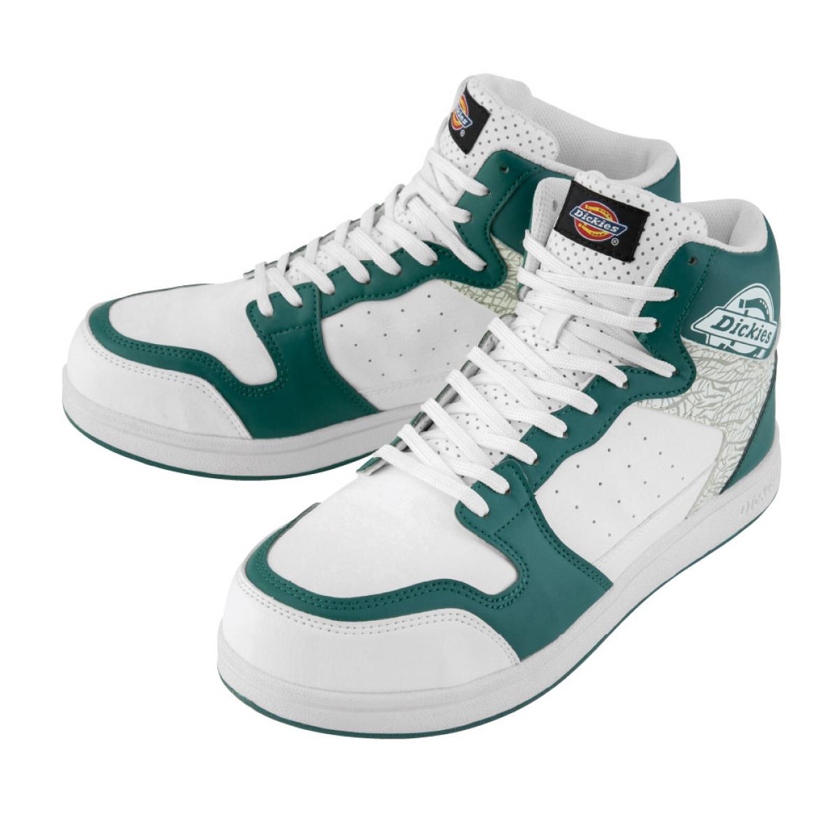 Dickies ディッキーズ セーフティースニーカー ミドル グリーン 24.5cm D-3318 安全靴 先芯 ミドルカット 耐油底 コーコス