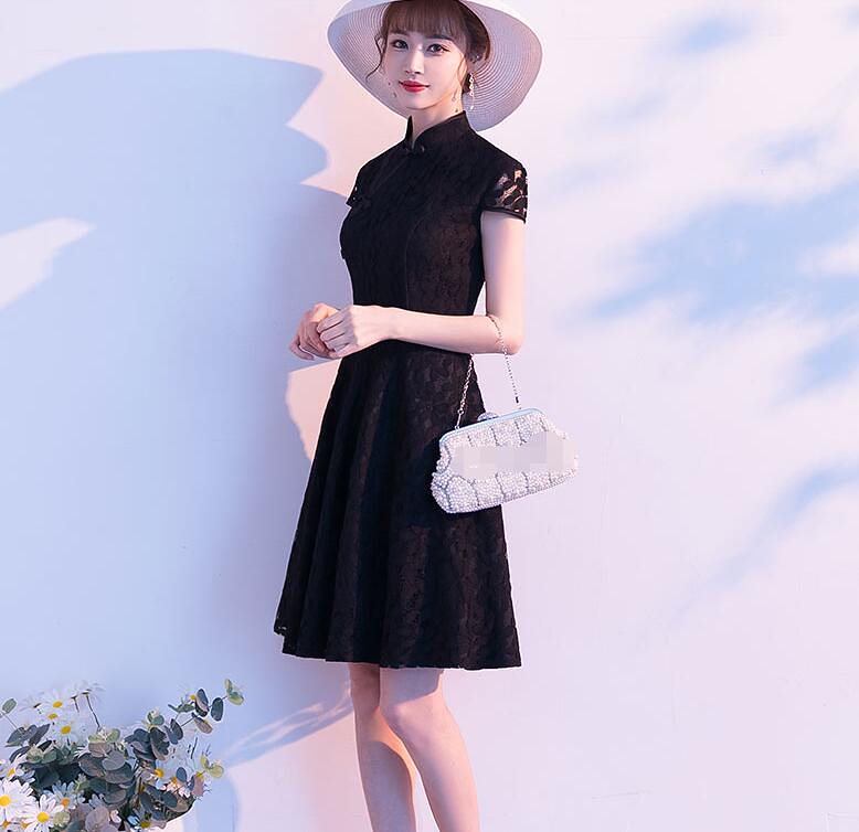 高品質「エレガント」 チャイナドレス お嬢様 ウェディングドレス エンパイア 二次会 ファスナー パ