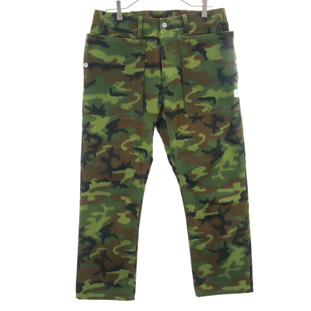 ササフラス 日本製 カモフラ柄 ミリタリーパンツ M グリーン系 SASAFRAS 迷彩 メンズ