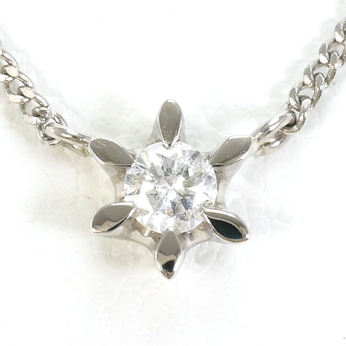 Pm850 プラチナ ネックレス ダイヤモンド 0.1ct 総重量約2.6g 約41cm 中古