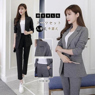 2025作二点セットレディーススーツセット春アウターセットアップママスーツ卒業式パンツスーツスーツジャケット入園式入学式卒園式テーラードジャケット