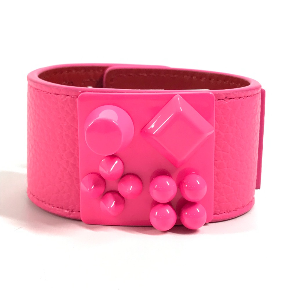 ブレスレット 3225023 ロゴ W CARASKY バングル アクセサリー レザー ピンク