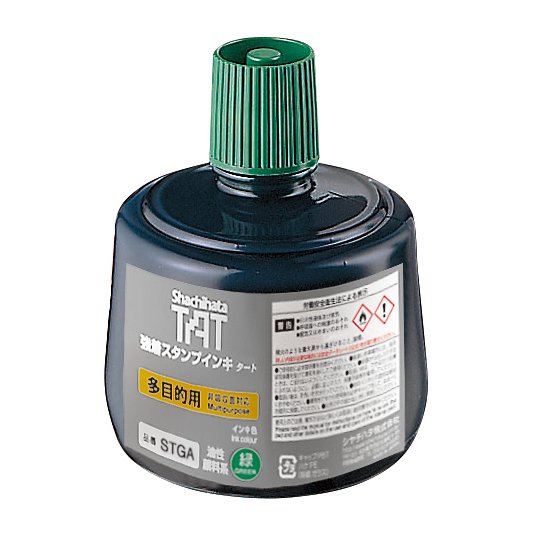 （まとめ買い）TAT（タート） 強着スタンプインキ 多目的用 専用補充インキ 大瓶 油性 インキ色緑 STGA-3-G [x3]