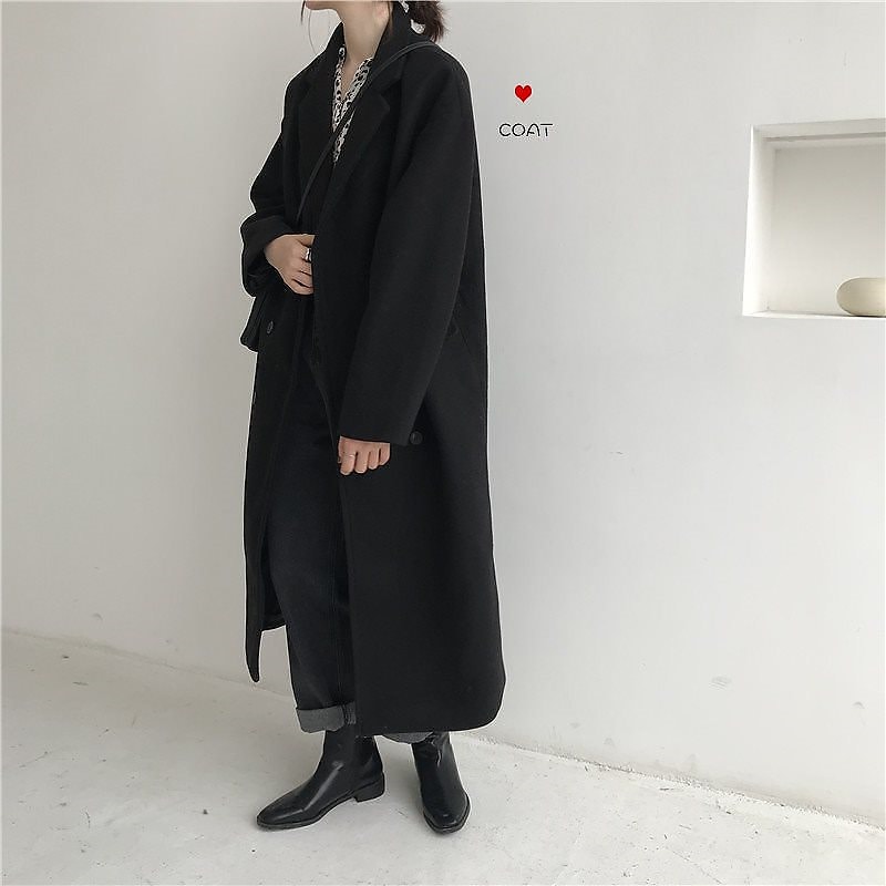 韓国 ファッション ロング丈 テーラード チェスター コート シンプル 通勤 通学 大人カジュアル 5,430円