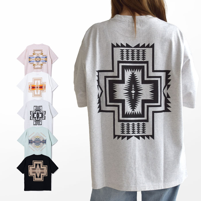 【2025春夏新作】 半袖 Tシャツ 半袖Tシャツ 半袖T ネイティブ柄 幾何学模様 ネイティブアメリカン ハーディング Back Print Tee M L 5275-0007
