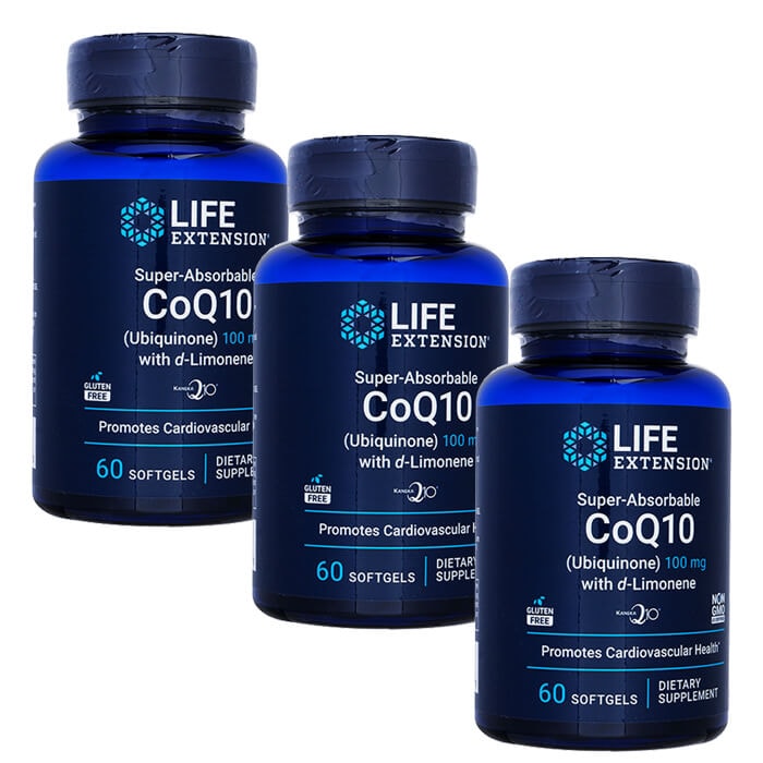 ライフエクステンション　スーパーアブソーバブルCoQ10　100mg 60錠 3本　海外発送　日時指定不可　国際郵便発送