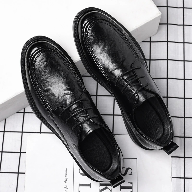 ビジネスフォーマルメンズレザーシューズメンズブリティッシュレザーシューズカジュアル身長アップ8CMウェディング新郎シューズ