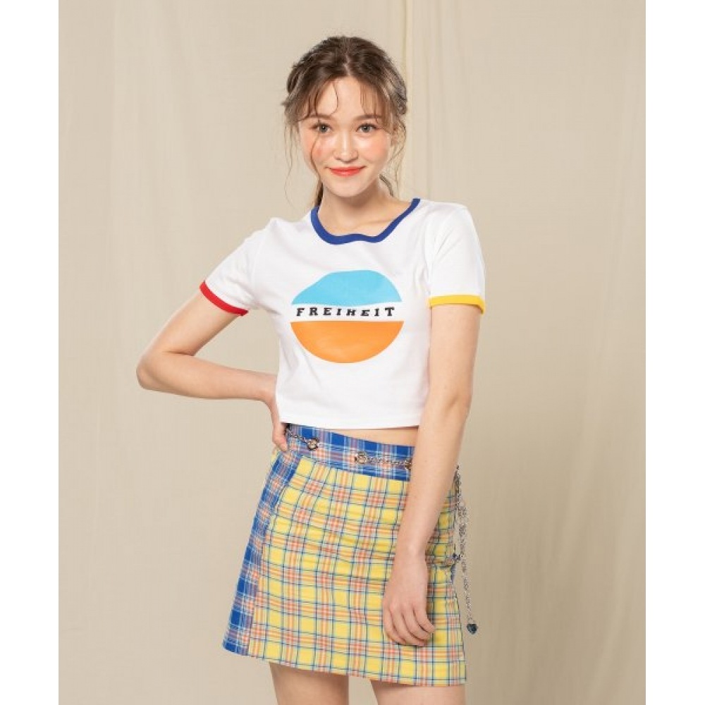 FREIHEIT (フライハイト) チェックスカート (イエロー)