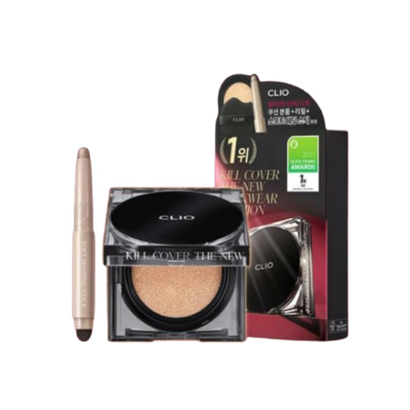 キルカバー ザニューファウンウェア クッション 本品+詰め替え+シェードスティック/ 薄付きで完璧なカバー / ヨレない / マスク汚れ防止 / ツヤ / 低刺激 / カバー力