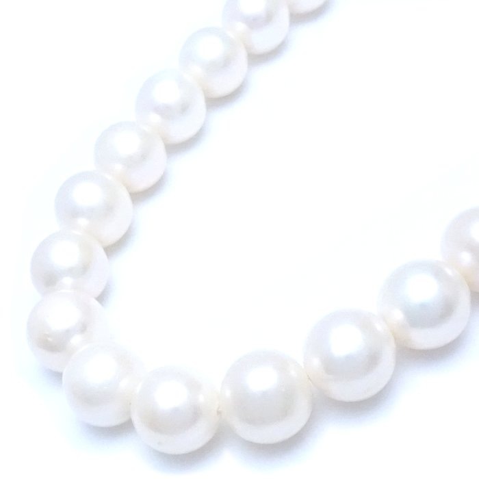 パール ネックレス 真珠9.1～10.6ミリ 43.5cm シルバー/75666【中古】