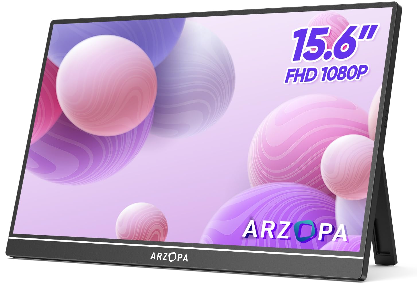 ARZOPA モバイルモニター 15.6インチ ポータブルモニター モバイルディスプレイ スイッチ用モニター 自立型ゲームモニター 非光沢IPS液晶パネル 薄型 軽量 1920x1080FHD HDR