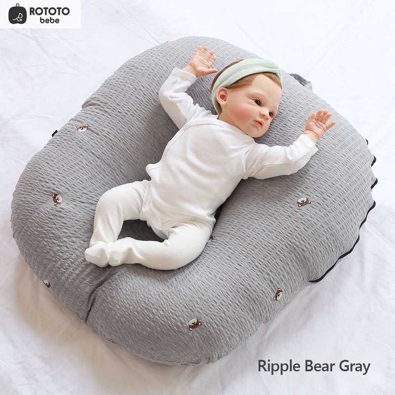 ロトトクッション Ripple Bear face Grey逆流クッション 授乳枕 斜面枕 ベビー枕 うつ伏せ遊び 出産祝い 赤ちゃん 新生児 吐き戻し防止 韓国製