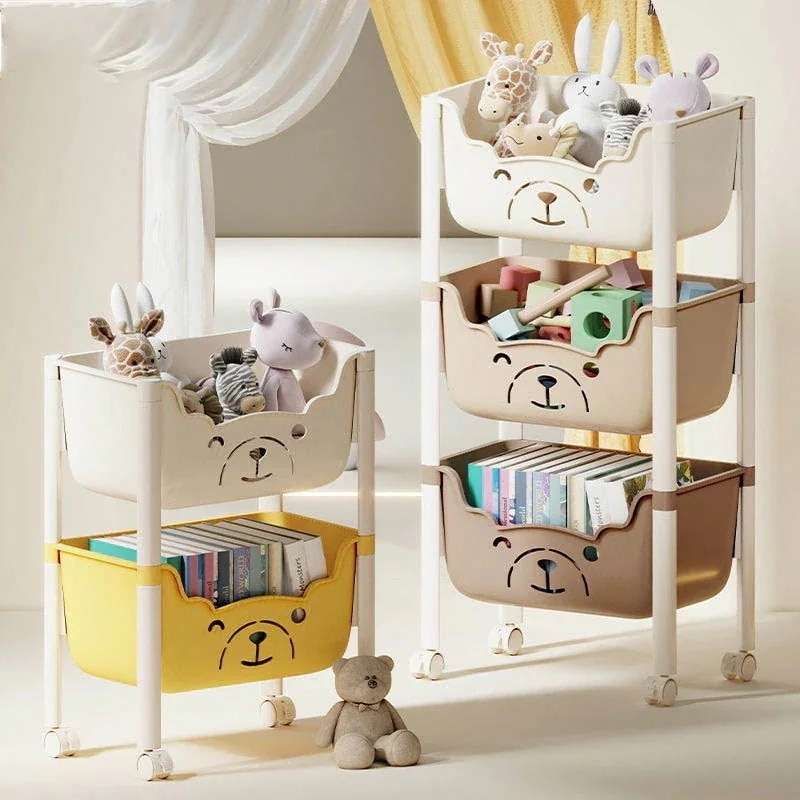多層整理棚家庭用ロッカー売れ筋商品!! カートスナック子供のおもちゃ収納棚移動可能な 8,569円