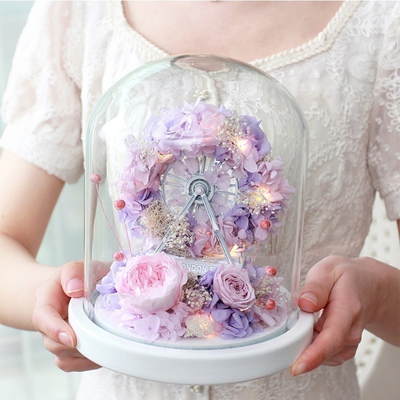 永遠の花 観覧車 提灯風 バラ ギフトボックス 完成品 母の日 バレンタインデー ギフト 誕生日 母の日