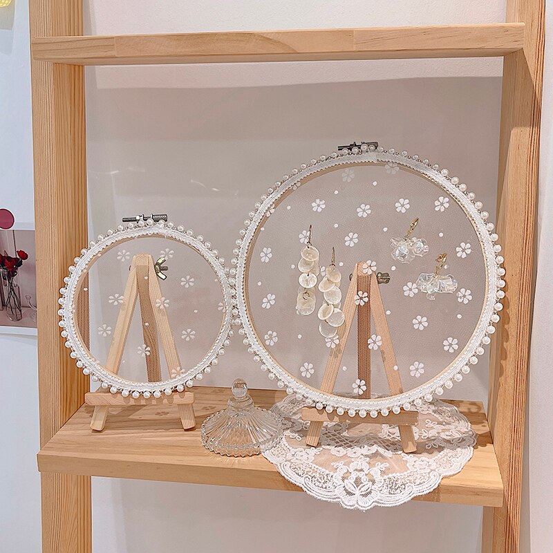 推薦する尤物少女*真珠辺レースアクセサリーホルダーイヤリングピアス収納棚撮影道具背景木スタンド