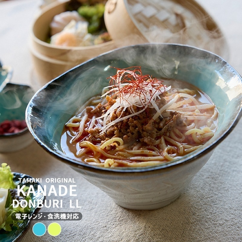 カナデ どんぶりLL 丼 特大 お皿 和食器 おしゃれ 可愛い シンプル 北欧 韓国 居酒屋 陶器 変形皿 電子レンジ対応 おうち時間 ギフト プレゼント 예쁜 그릇 카페 스타일 선물용 인기
