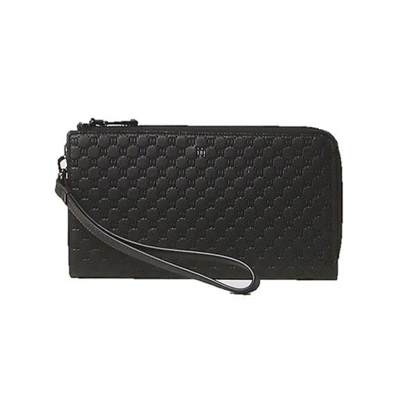 ブラックルイスエンボDDパターンジッパー長財布 DBWA6E360