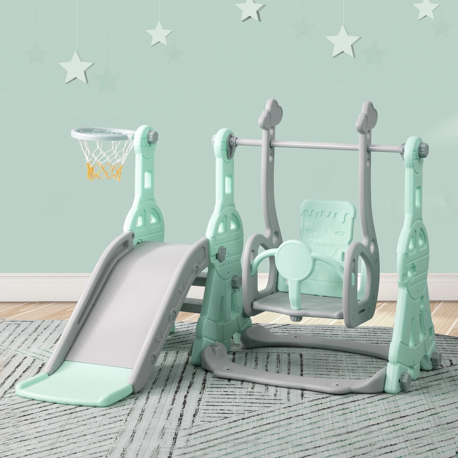 【国内発送送.料無料】滑り台 すべり台 遊具 1-5歳 室内 ブランコA29 ブランコ バスケットボール 折りたたみ可能 組立簡単 室内遊具 大型遊具 すべりだい スウィング キッズパーク バスケット