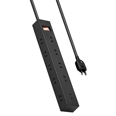 他サイト： エレコム ECT-1530BK コンセント電源タップ 延長コード 2P 10個口 3m 一括スイッチ マグネット 雷サージ ホコリシャッター付 スイングプラグ（ブラック） ECT1530BKの商品画像