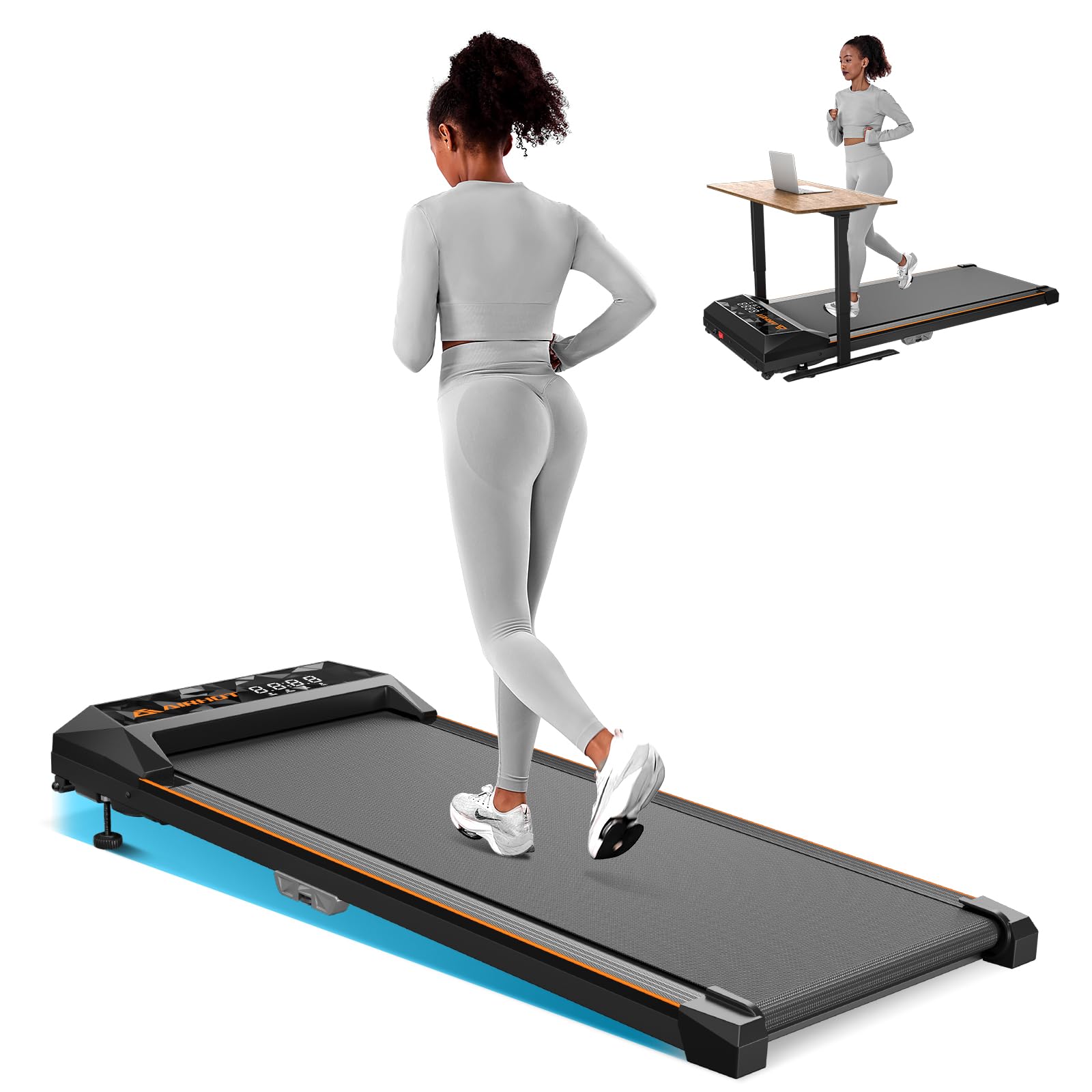 ルームランナー-AIRHOT 傾斜付きウォーキングマシン 4-in-1ランニングマシン 家庭オフィス用ポータブルトレッドミル リモコン付き 120KGの耐荷重 静音 健康器具