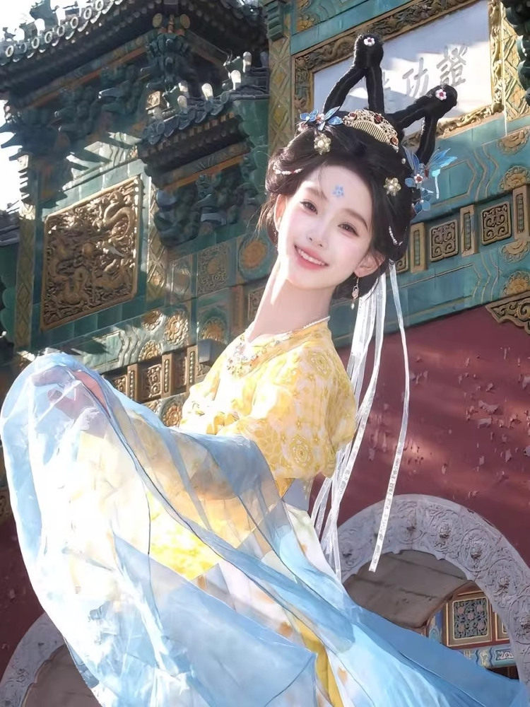 漢服女性用月桂復元版精巧な刺繍入り唐風齐胸裙仙女のような雰囲気の普段使い用薄手春夏セット