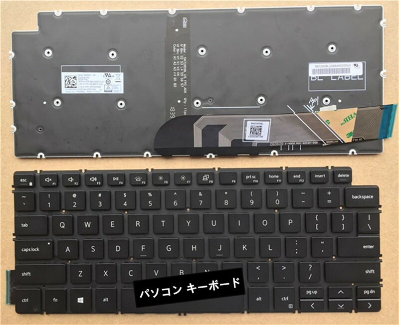 パソコン キーボード 英語 Inspiron7490 7491 5390 5498 P114G 5490 3301 対応 DELL ノートとの互換性あり ノート修理交換用英語キーボード バックライト付