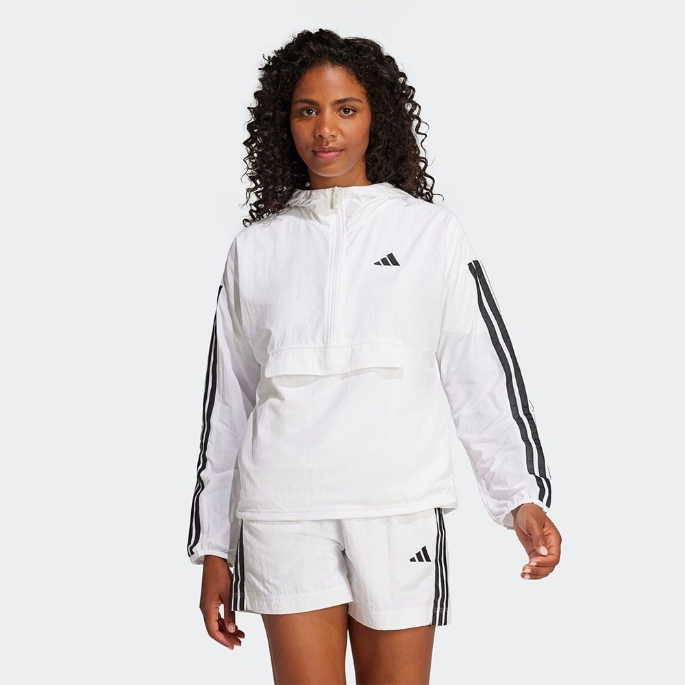 アディダスエッセンシャルズ 3S ライフスタイルウーブンウインドブレーカー-ホワイト/JE1313
