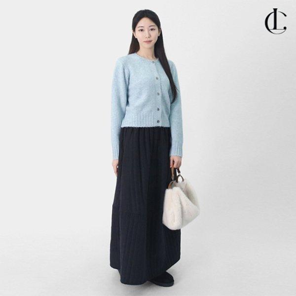 女性冬6カラーふんわりベーシックウール混ラウンドソフトカーディガンLSLOT015