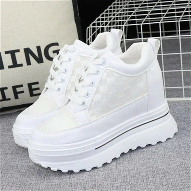 ブラック/ホワイト 10cmヒール　レディーススニーカー　インヒール　厚底　ローカット　カジュアル　レディース　スニーカー　女の子　運動　靴　シューズ　女性　春 夏 秋 冬　新作 5,073円