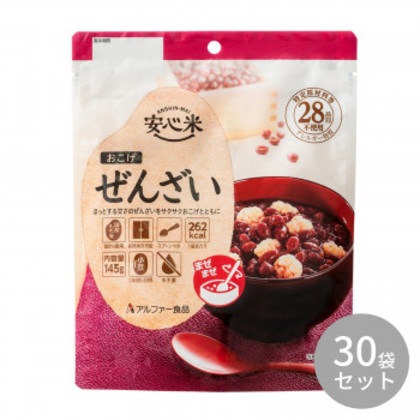 アルファー食品 安心米おこげ ぜんざい 145g×30袋 11421674