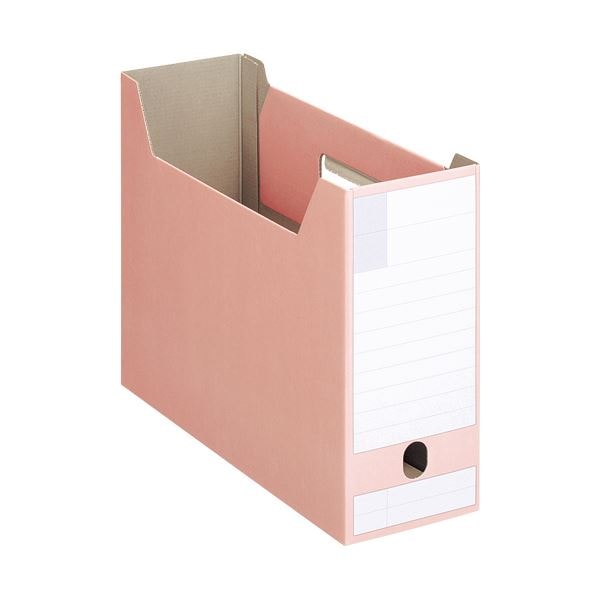（まとめ）ライオン事務器 ボックスファイルダンボール製 A4ヨコ型ピッタリサイズ 背幅102mm ピンク BF-432D 1冊 (×20セット)