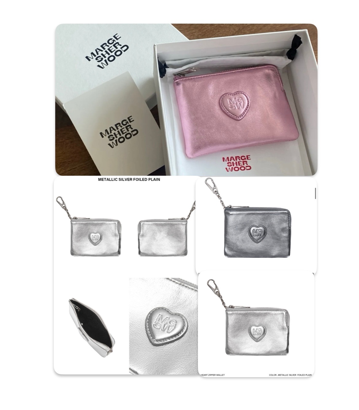 (MARGE)ハートジッパー財布_10色, 小銭入れ カード入れ キーリング マネークリップ