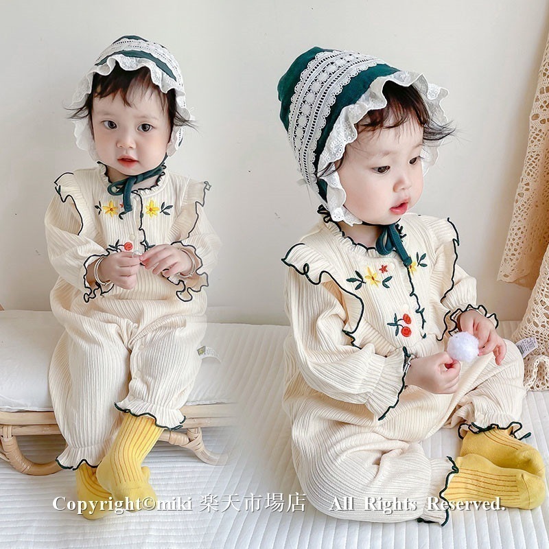 【大好評！最安値挑戦!】【即納】出産祝い ギフト ベビー用 長袖 ロンパース 女子 66 7 80 90かわいい おしゃれ ベビー服 人気 お出かけ 赤ちゃん 新生児 子供服 セレモニー 前開き 子ど