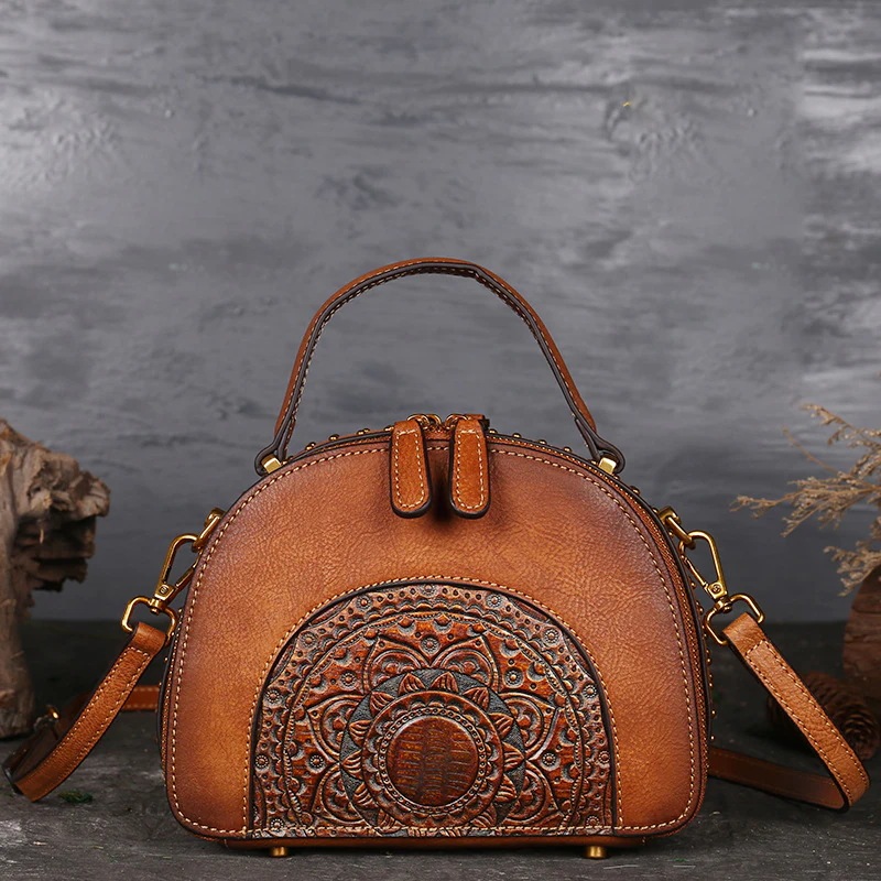 100%牛革本革手作りたて2wayショルダーバッグハンドバッグ出掛けバッグミニ レトロトートバッグ品質　おしゃれ通勤ビジネス