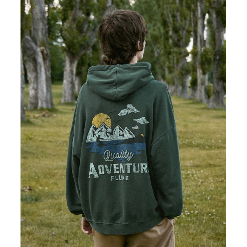 フルークマウンテンアドベンチャークラックパーカー Tシャツブルーグリーン FHT710