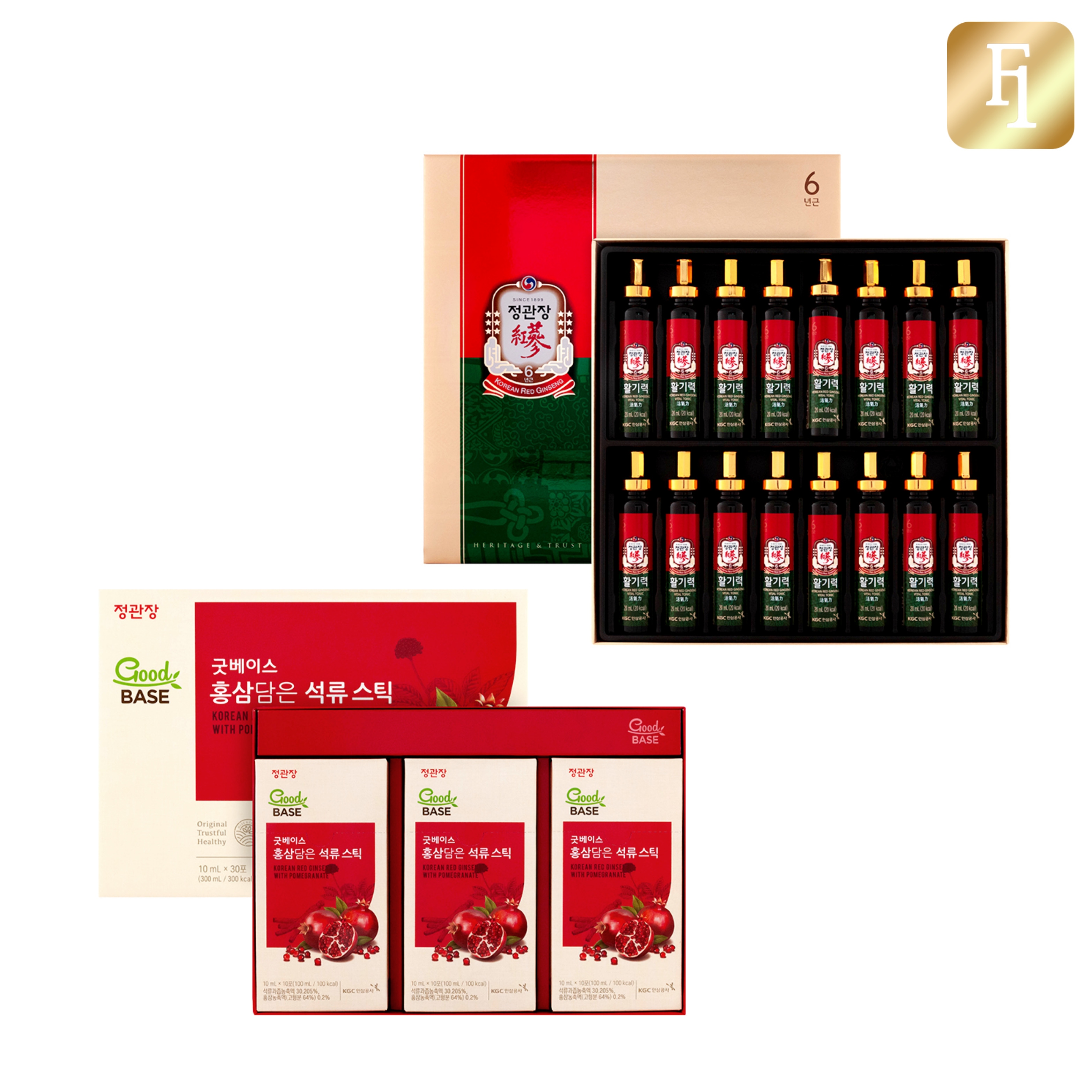 活気力 20ml x 16本 2個(一カ月分) or ザクロスティック10ml x 30包 2個(一カ月分) / 正官庄