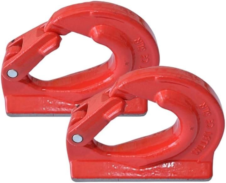 バケット フック 溶接 高耐久 ユンボ アタッチメント 建機フック 溶接フック 2トン 2個 セット(レッド, 2t)