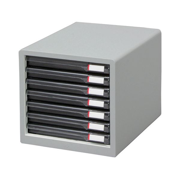 （まとめ） アイリスオーヤマ レターケース A4 スリム7段 L-7SRライトグレー 1台 (×2セット)