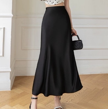 マーメイドスカート スリム スカート ロング丈 セミフレア スリム タイト 細身 マーメイド チュール ウエストマーク ファスナー 薄手 サテン かわいい きれいめ シンプル 大人 上品 おしゃれ 5,863円
