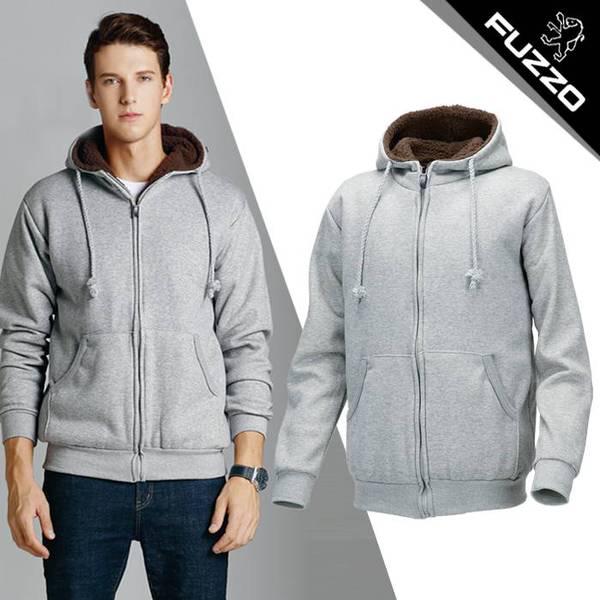 裏起毛フリースフードジャケット（FZ324-2）グレー_M
