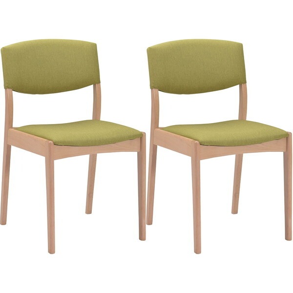 タマリビング ダイニングチェア ウェイブ GN 2脚入 ナチュラルグリーン メーカー直送