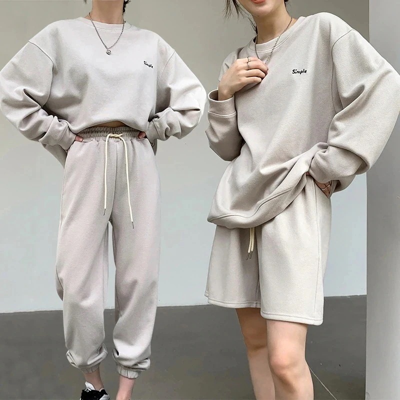 【2枚購入で100円OFF】今買いたいが特売！レディーストレーニングウェアスポーツウェ スウェットパンツ韓国風ファッション フード付きアウター無地 ップ ア 大きいサイズ スウェット パーカー トップ