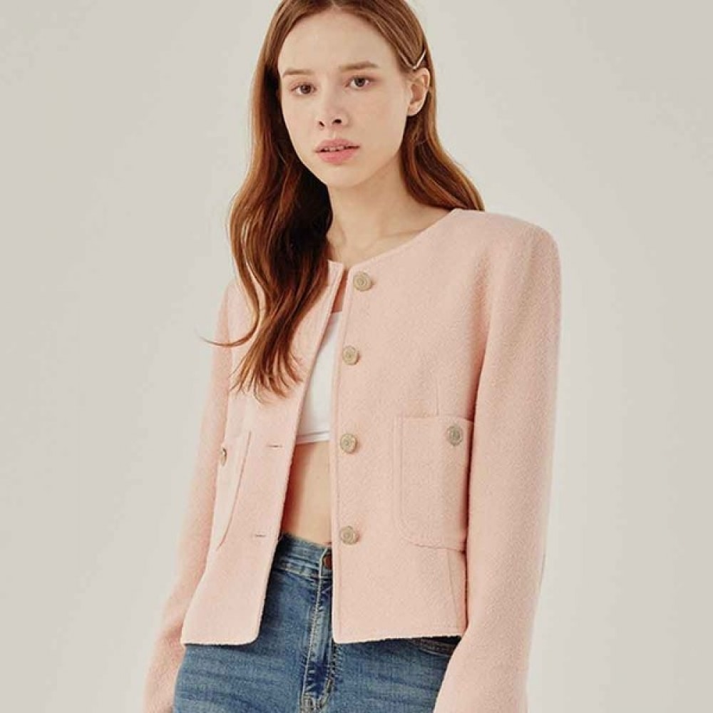 (リアーナニューヨーク) ソリッドラウンドステッチツイードジャケットRRAWJK040