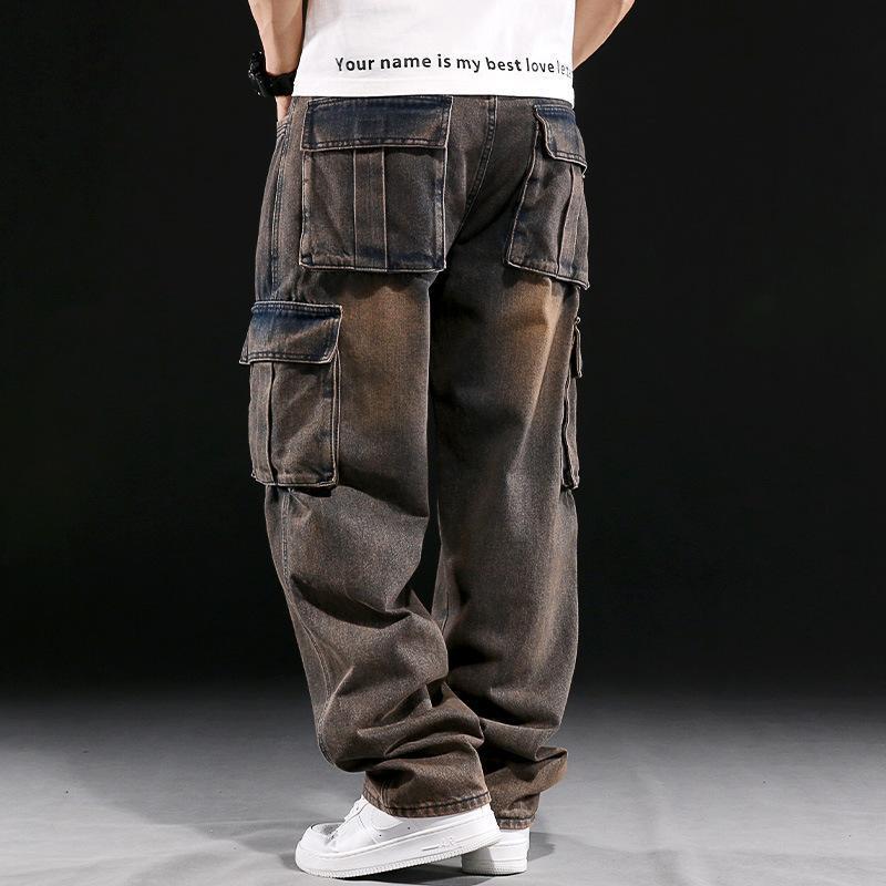極太 デニム ジーンズ バギーパンツ メンズ ビッグシルエット B系 ジーパン ルーズフィット ワイドパンツ ヒップホップ 大きいサイズ ゆったり