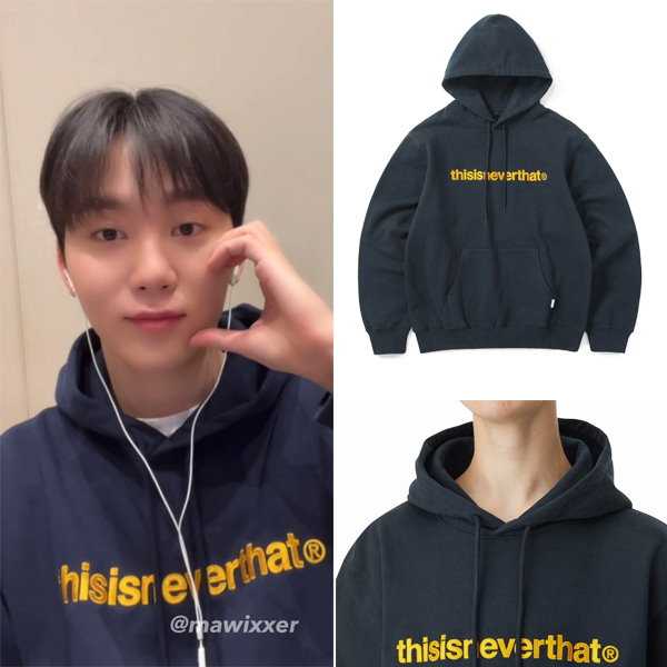 SEVENTEEN スングァン Seungkwan　【thisisneverthat】T-Logo Hoodie NAVY パーカー 国内発送