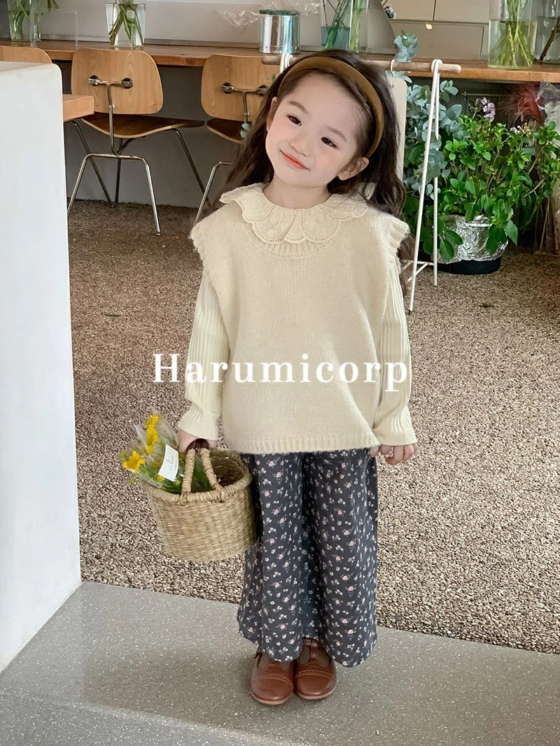 【即納1090】セットアップ キッズ 子供服3点セット 女子T シャツ ベスト長袖 ロングパンツ おしゃれ 可愛い ベビー服 春 秋 上下セット トップス ボトムス 長ズボン 入学 入園 誕 プレゼン