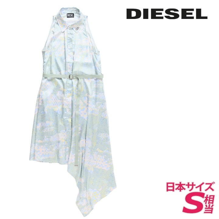 ノースリーブワンピースドレス レディース D-TRISA-AOP アシンメトリー 総柄 die-l-t-g4-2ke