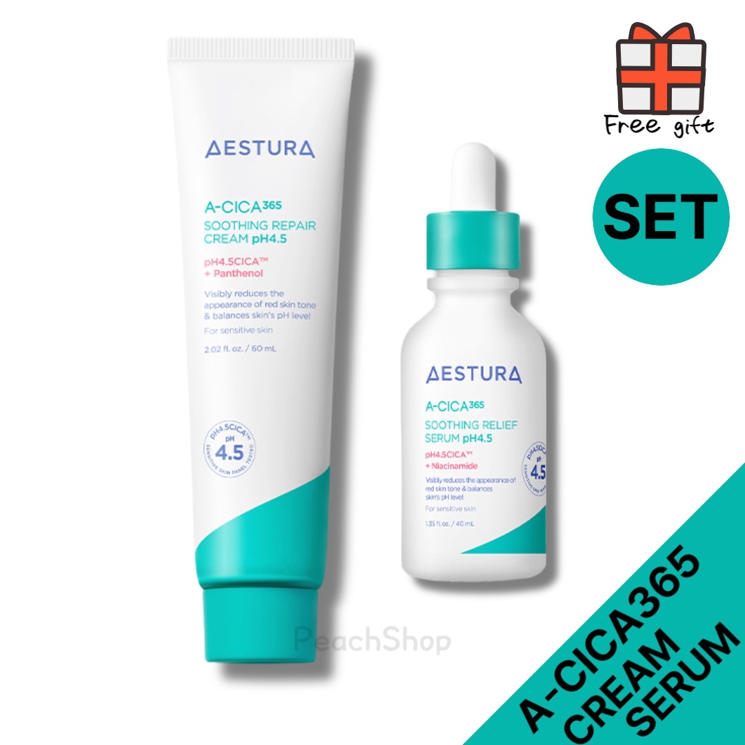 【エストラ 企画セット】 エイシカ365 リペア クリーム pH4.5 60ml 1個 + トラブル リリーフ セラムpH4.5 40ml 1個 A-CICA365 SOOTHING CREAM