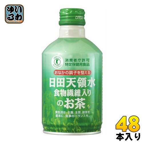 日田天領水 食物繊維入りのお茶 300g 缶 48本 (24本入×2 まとめ買い)