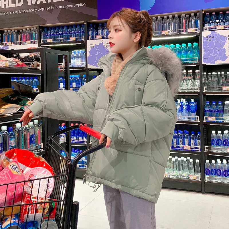 高級な質感中綿コートレディース無地ファー付きフード付き女子おしゃれ防寒